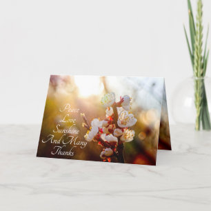 Frieden, Liebe, Sonnenschein und vielen Dank Dankeskarte