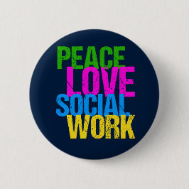 Frieden Liebe Sozialarbeit Button
