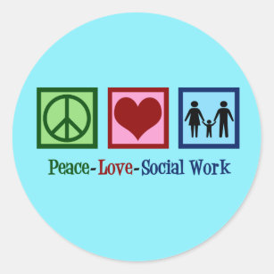 Frieden Liebe Sozialarbeit Runder Aufkleber