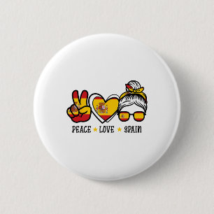 Frieden Liebe Spanien Unordentlicher Dutt Spanisch Button