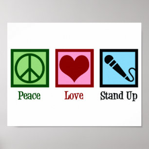 Frieden Liebe Stand-up-Comedy Poster