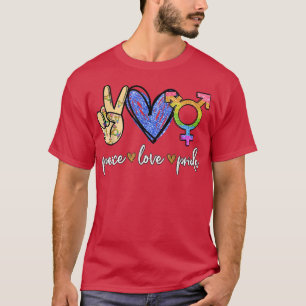 Frieden Liebe Stolz LGBT-Flagge Schwul Lesbisch LG T-Shirt