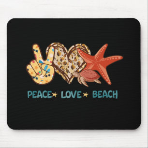 Frieden, Liebe, Strand Sommer Stimmung Vintage Mousepad