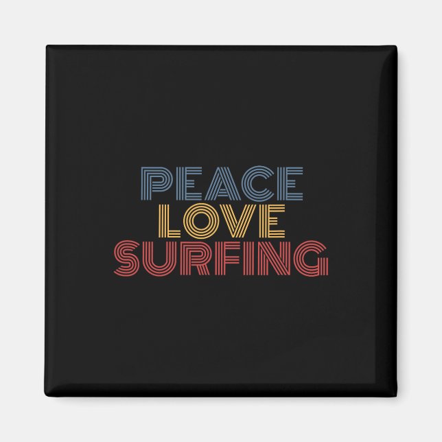 Frieden Liebe Surfen  Magnet (Vorne)