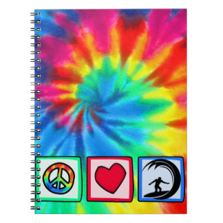 Frieden, Liebe, surfend Notizblock