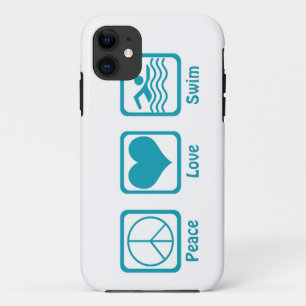 Frieden, Liebe, Swim-Blue Case-Mate iPhone Hülle