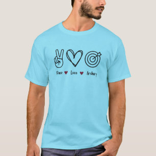 Frieden, Liebe, T - Shirt Bogenschießen