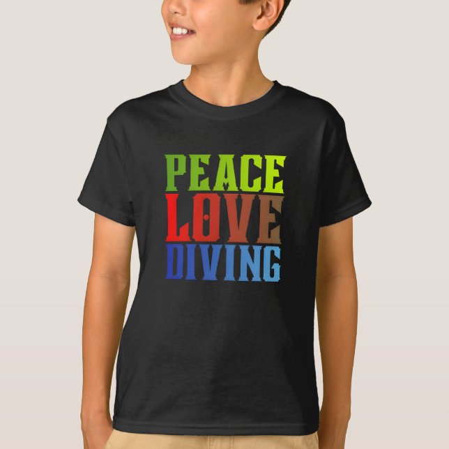 Frieden Liebe Tauchen T-Shirt (Vorderseite)
