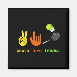Frieden Liebe Tennis Lustige Tennis Liebhaber Hand Magnet