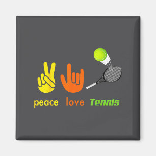 Frieden Liebe Tennis Lustige Tennis Liebhaber Hand Magnet