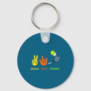 Frieden Liebe Tennis Lustige Tennis Liebhaber Hand Schlüsselanhänger
