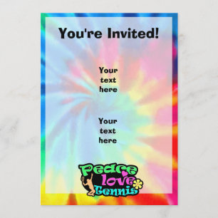 Frieden, Liebe, Tennis; Retro Einladung