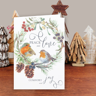Frieden Liebe Trost Freude Weihnachtskranz Natur Feiertagskarte