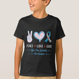Frieden Liebe Typ Eins Diabetes-Bewusstsein Männer T-Shirt