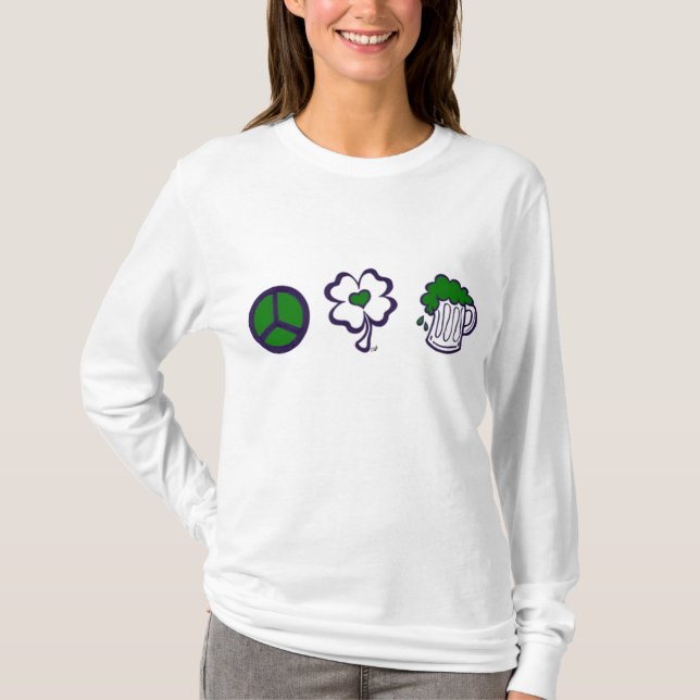 Frieden, Liebe u. Bier T-Shirt (Vorderseite)