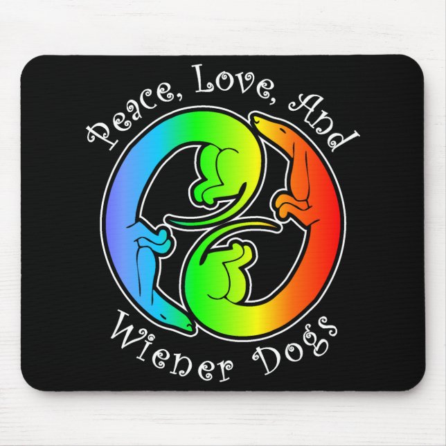 Frieden, Liebe u. Dackel-Hunde Mousepad (Vorne)