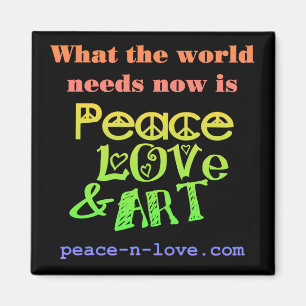Frieden, Liebe u. Kunst-Magnet Magnet