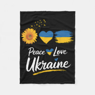 Frieden Liebe Ukraine Sonnenblume Flagge Steh Mit Fleecedecke