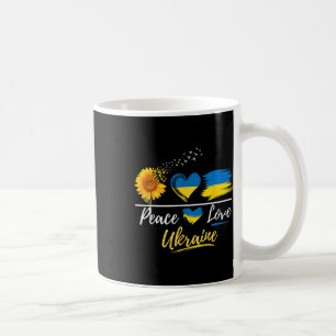 Frieden Liebe Ukraine Sonnenblume Flagge Steh Mit Kaffeetasse