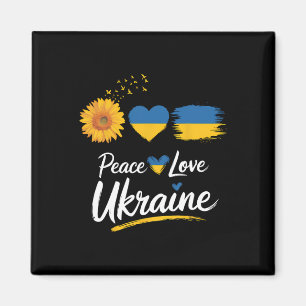 Frieden Liebe Ukraine Sonnenblume Flagge Steh Mit Magnet