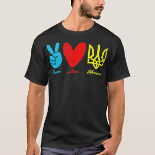 Frieden, Liebe, Ukraine Ukrainische Flagge Ich ste T-Shirt