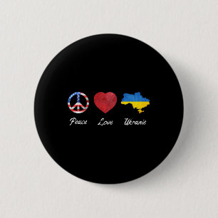 Frieden Liebe Ukraine USA-Flagge Ukraine-Flagge  Button