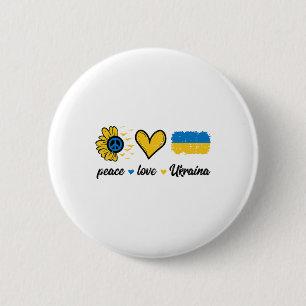 Frieden Liebe Ukraine Vintage Ukrainisch Groovy Fr Button