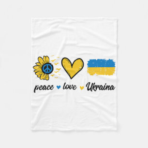Frieden Liebe Ukraine Vintage Ukrainisch Groovy Fr Fleecedecke