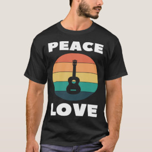 Frieden Liebe Ukulele Friedensliebender Uke Spiele T-Shirt