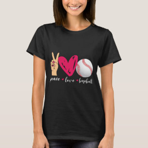 Frieden Liebe Und Baseball Lustiges Baseball-Team T-Shirt