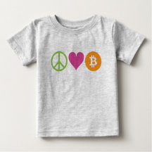 Frieden, Liebe und Bitcoin-Kleinkind-T-Shirt