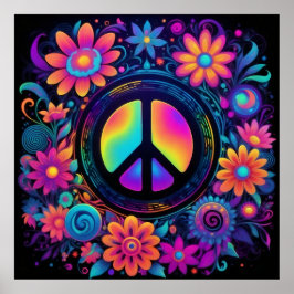 Frieden, Liebe und Blume Poster