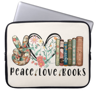 Frieden, Liebe und Bücher Laptopschutzhülle