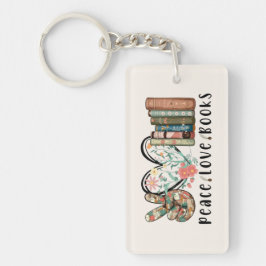 Frieden, Liebe und Bücher Schlüsselanhänger