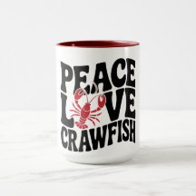 Frieden Liebe und Cajun-Flusskrebse