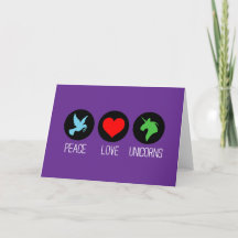 Frieden Liebe und Einhörner