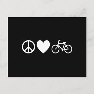 Frieden Liebe und Fahrräder Postkarte