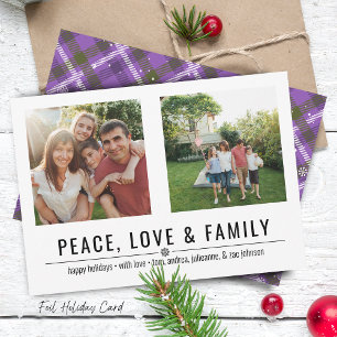 Frieden Liebe und Familie 2 Fotos Feiertagskarte