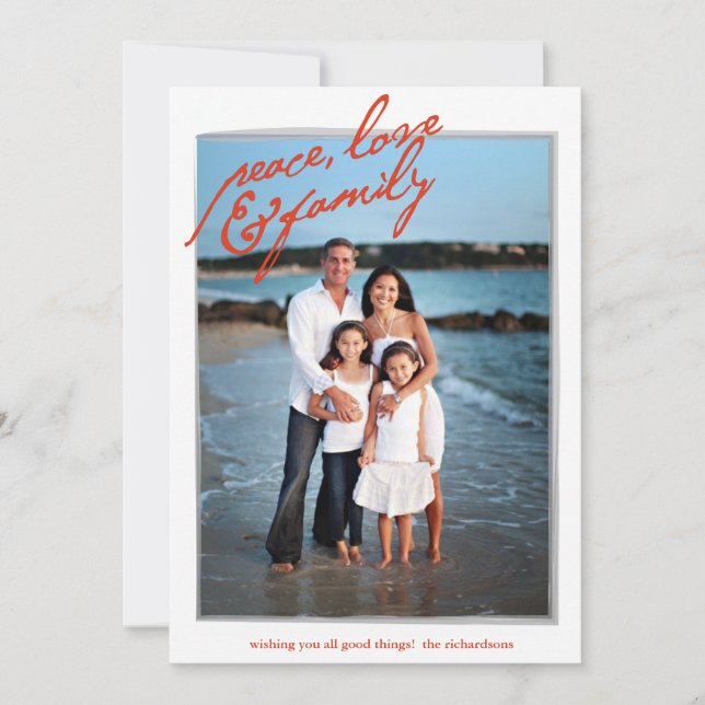 Frieden, Liebe und Familie mit rückem Foto (Vorderseite)