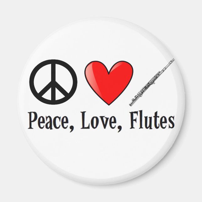 Frieden, Liebe und Flöten Magnet (Vorne)
