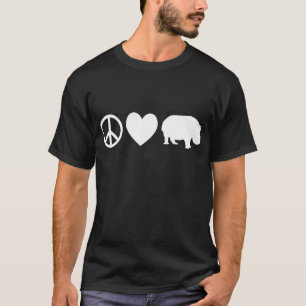Frieden Liebe und Flusspferde T-Shirt