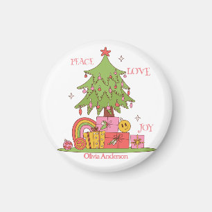 Frieden, Liebe und Freude - Niedlich Retro Weihnac Magnet