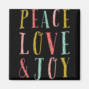 Frieden Liebe Und Freude Whimsical Holiday Kleinki Magnet
