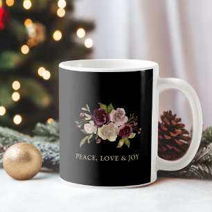 Frieden Liebe und Freude Winterstrauß Feiertage Kaffeetasse