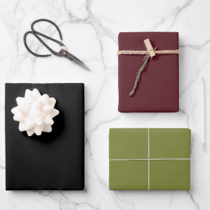 Frieden Liebe und Freude Winterstrauß Schwarze Fei Geschenkpapier Set