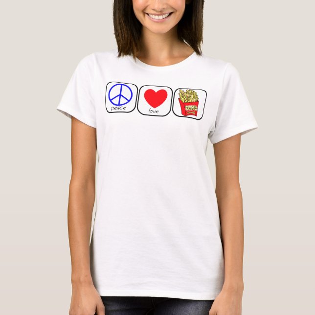 Frieden, Liebe und Frieden T-Shirt (Vorderseite)