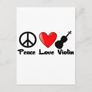 Frieden, Liebe und Geige Postkarte