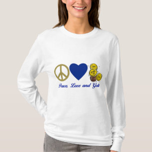 Frieden, Liebe und Gelt Hanukkah T-Shirts und Gesc