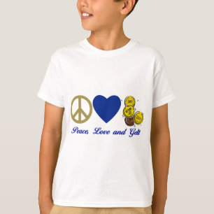 Frieden, Liebe und Gelt Hanukkah T-Shirts und Gesc