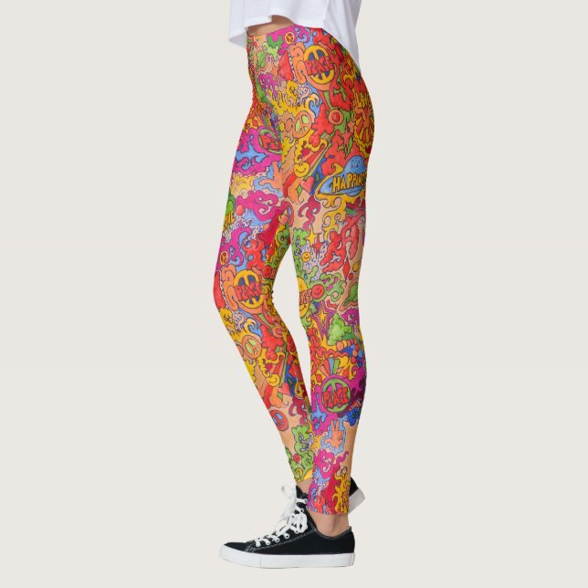 Frieden, Liebe und Glück Leggings (Links)